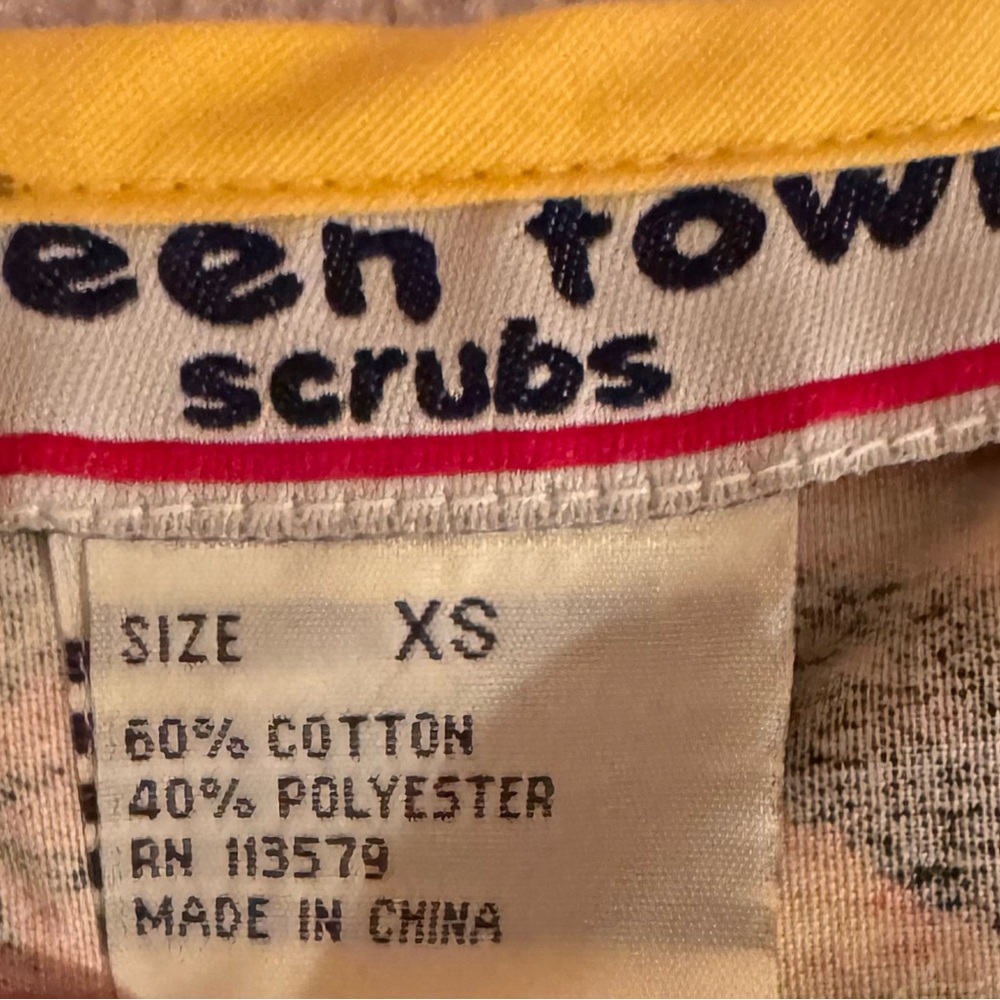 Scrub Top Orange Patterned Size XS - Picture 8 of 9